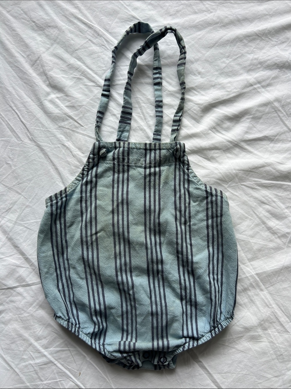 Little Cozmo 6 months overalls blue stripe